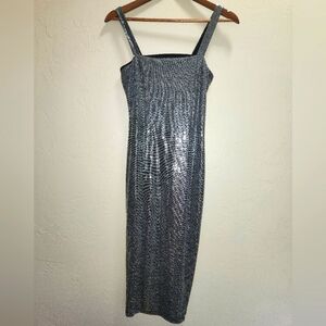 Elegant Silver Sequin Dress